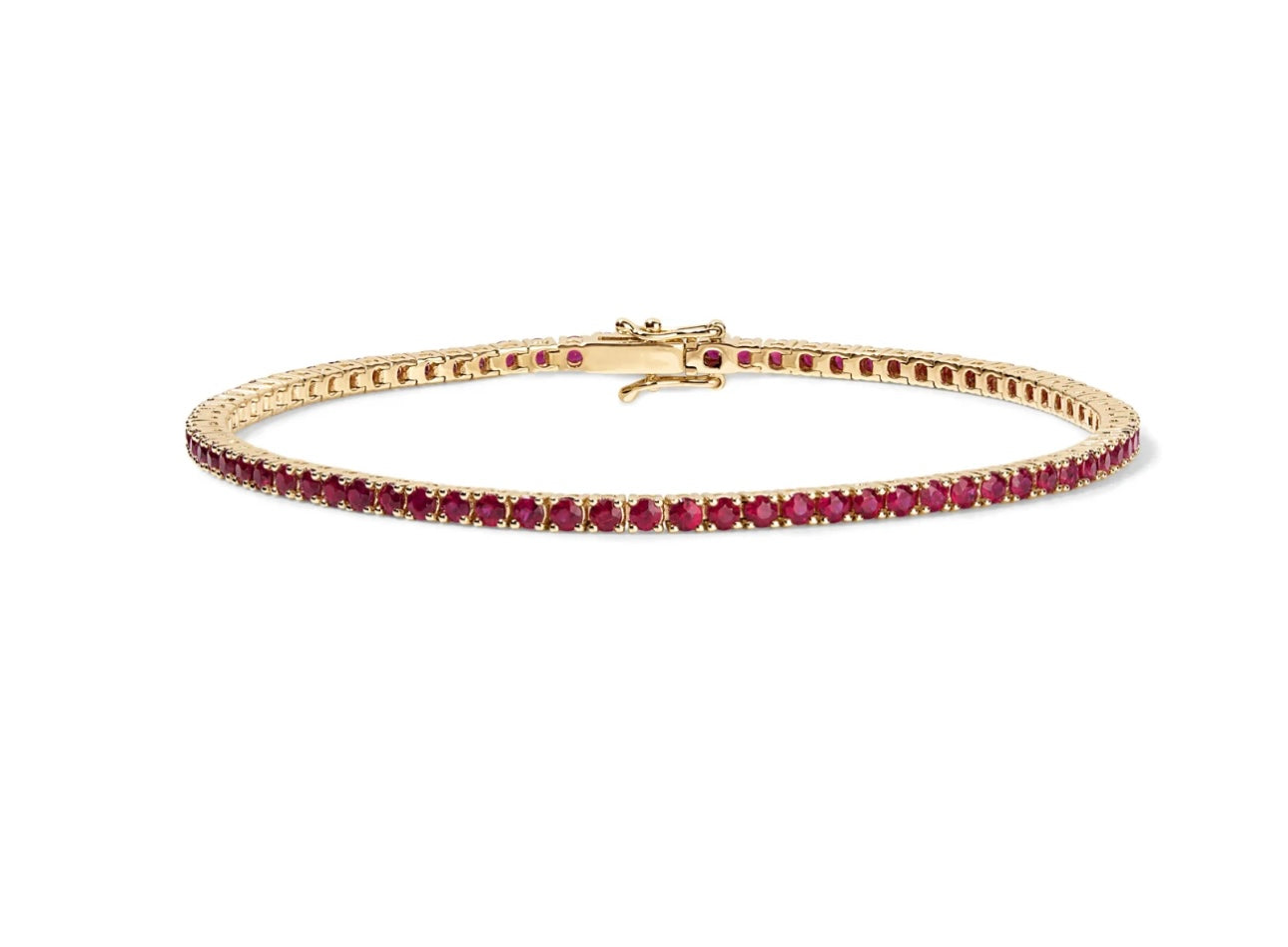 Tennis 2mm rouge | Bracelet en acier inoxydable